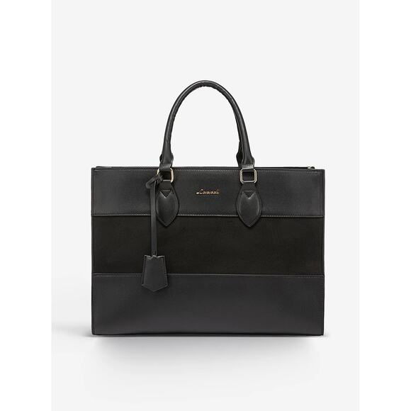 Lovevook Colorblock Vegan Leather Laptop Briefcase Tote Bag - Picture 14 of 15